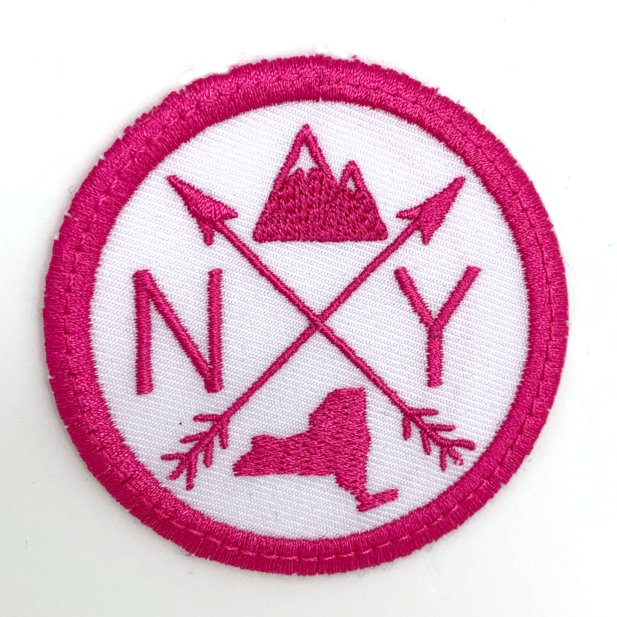 Pick Your State Iron-on Patch - hot pink on white – Gracie Designs